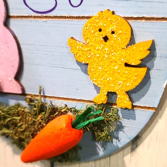 Easter Sign with Ribbon - Mailable- Great wall hanging or Easter card gift - Picture 2 of 4